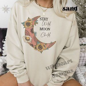 Stay Wild Moon Child Unisex Fleece Lined Sweatshirt S-XL